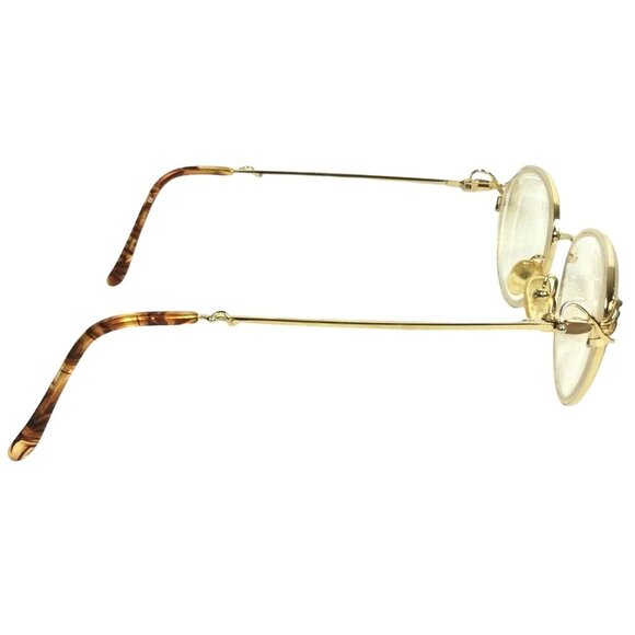 Joan Collins Lace Eyeglasses Frames Round Gold Tortoise Metal 48-19-130 - Picture 9 of 9